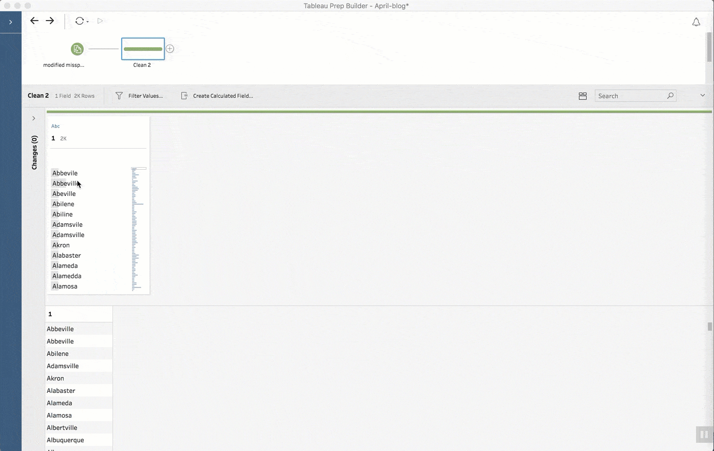 Animación de coincidencias de funciones de datos