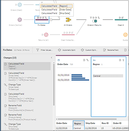 tableau prep merge fields