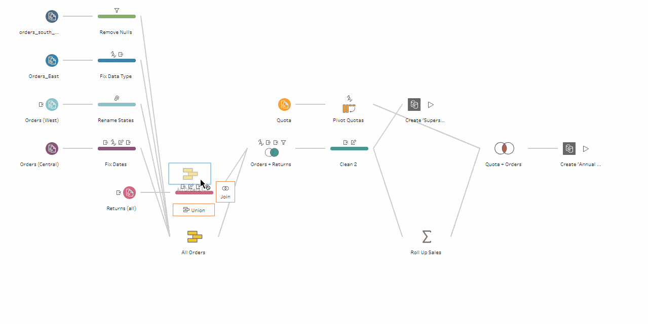 tableau prep merge fields